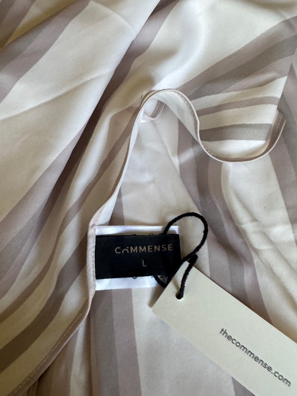 Strapless Wide-Leg Stripe 2 Piece Set in Neutral Cream Taupe - Picture 9 of 11